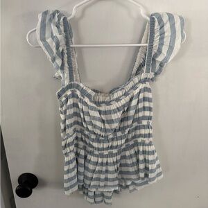 By Together Blue and White Striped Blouse